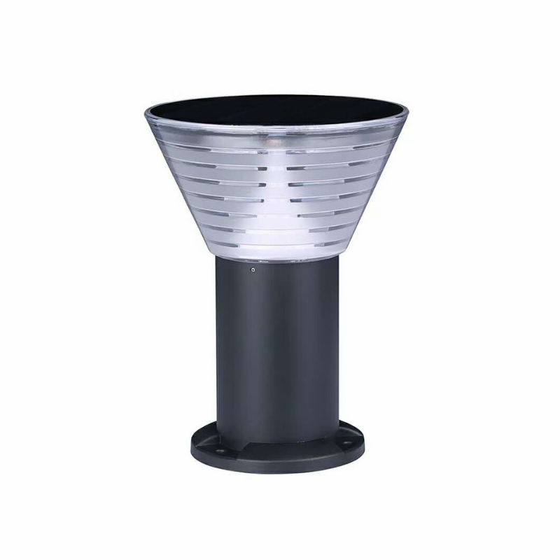 COL762006 COL762006 Borne Solaire Ronde Noire 30cm. 2 couleurs d'éclairage 3000Kelvins (Blanc Chaud) et 6000Kelvins