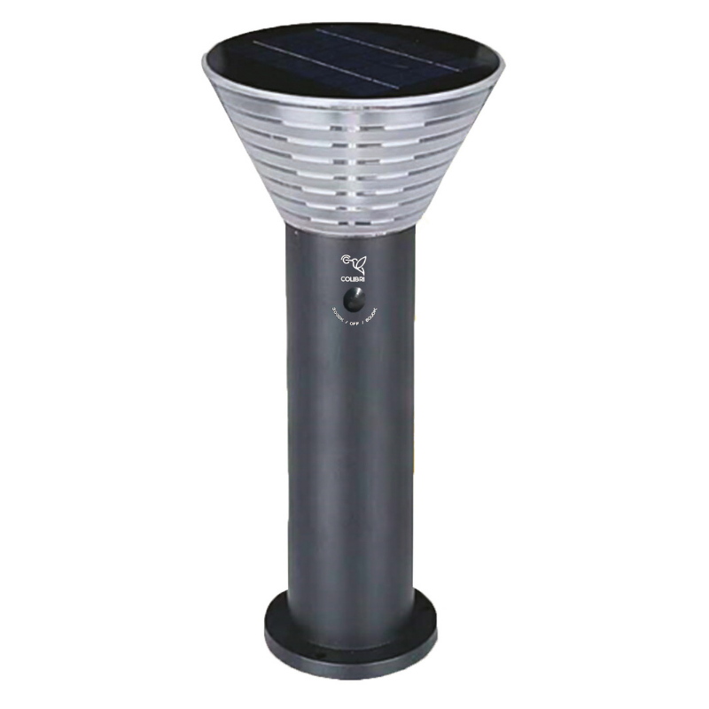 COL762013 COL762013 Borne Solaire Ronde Noire 80cm. 2 couleurs d'éclairage 3000Kelvins (Blanc Chaud) et 6000Kelvins (Blanc Froid)