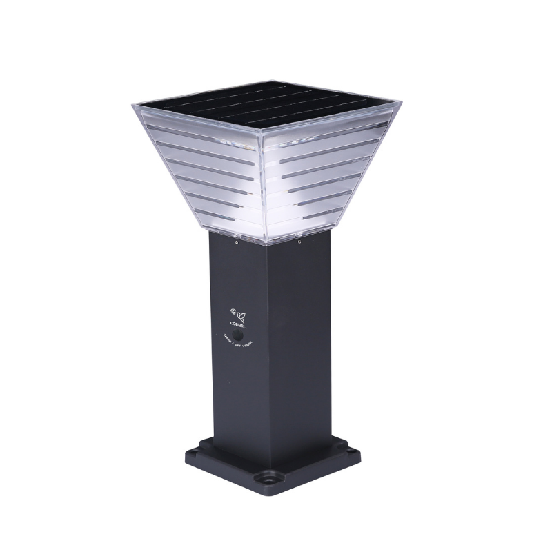 COL762020 COL762020 Borne Solaire Carrée Noire 40cm. 2 couleurs d'éclairage 3000Kelvins (Blanc Chaud) et 6000Kelvins (Blanc Froid)